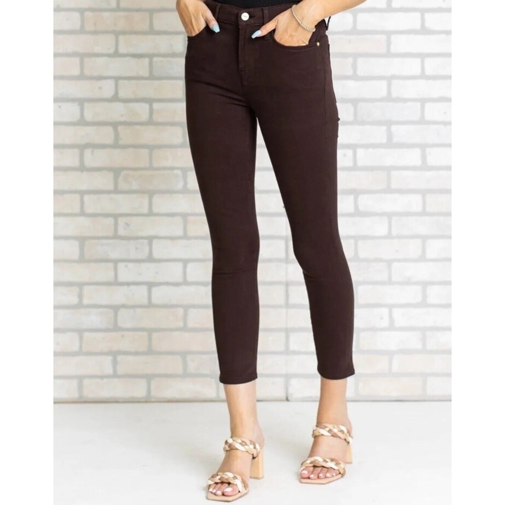 FRAME DENIM Le High Skinny Crop Jeans Size 24‎ Mahogany NEW